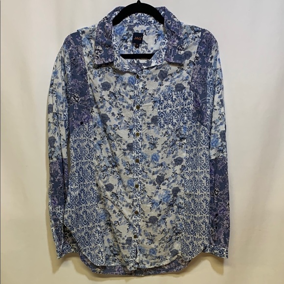 Jag Jeans Tops - Jag Blue and Purple Floral Shirt